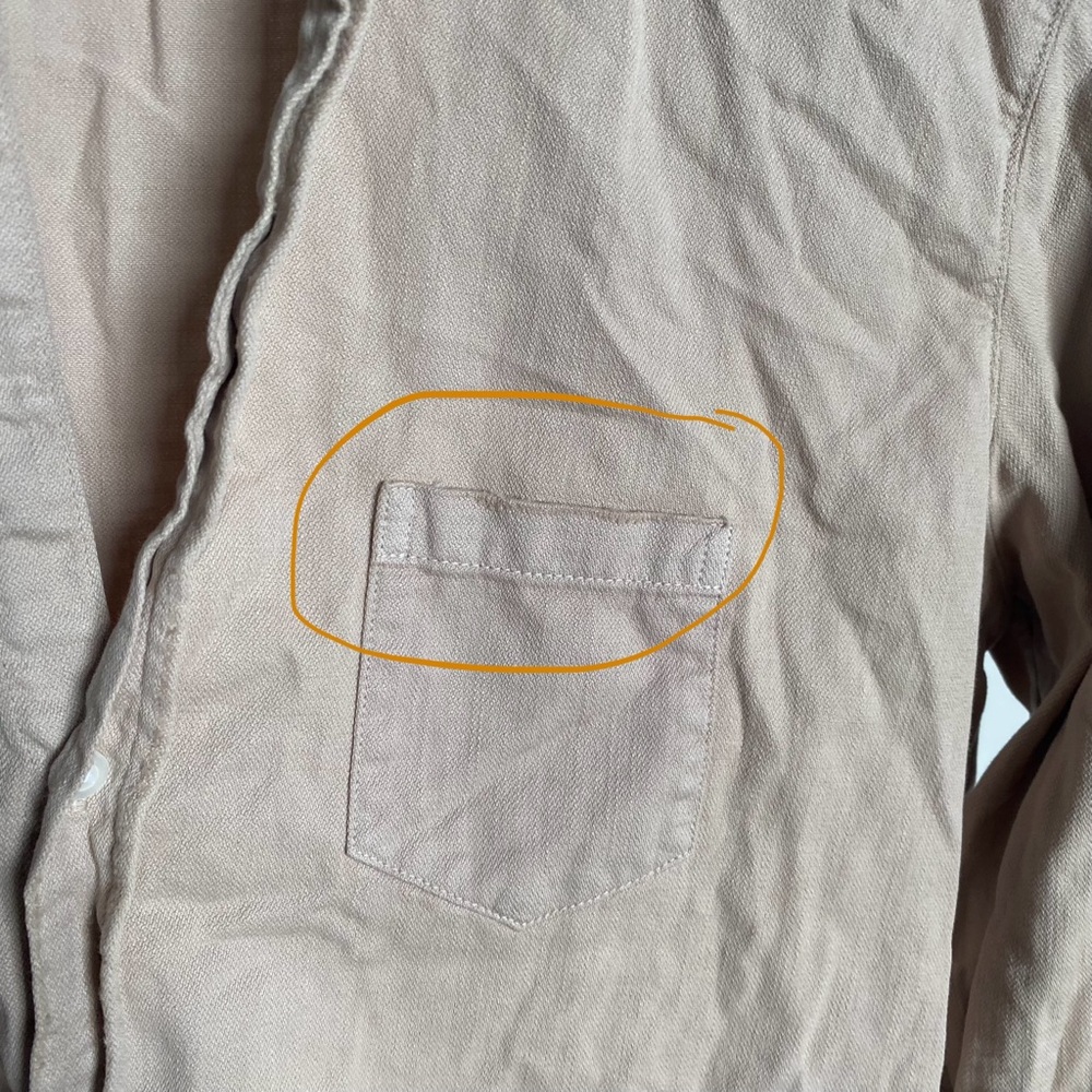 $278 New Tan Frank & Eileen Famous Denim “Eileen” Button Up Shirt #5 Sz Medium - Picture 9 of 11